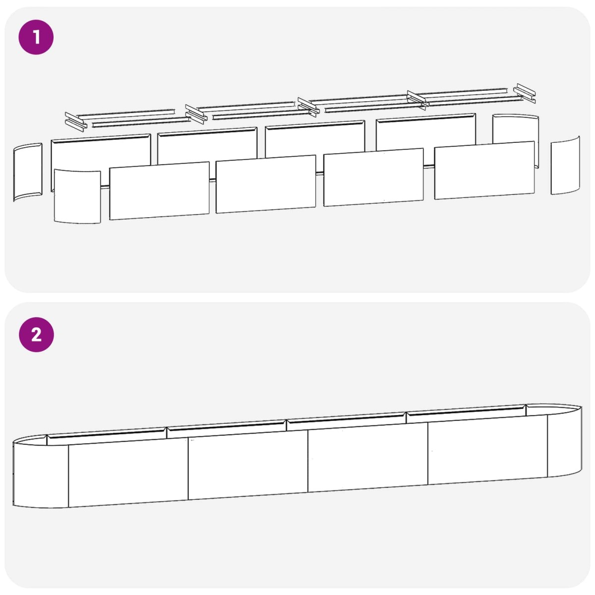 vidaXL Υψωμένο Κρεβάτι Κήπου Μαύρο 380 x 40 x 40 εκ Ατσάλι
