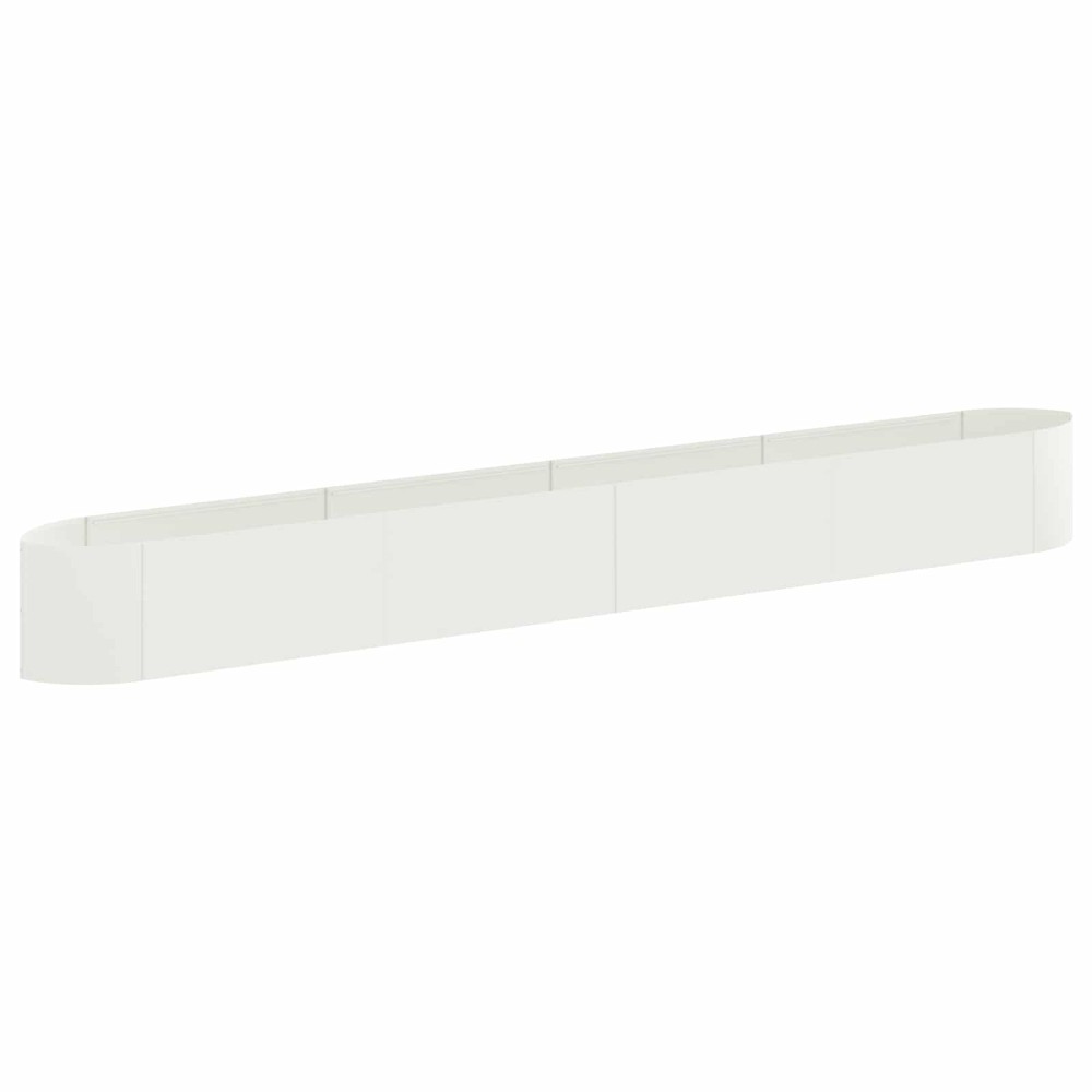 vidaXL Υψωμένο Κρεβάτι Κήπου Λευκό 380 x 40 x 40 εκ Ατσάλι
