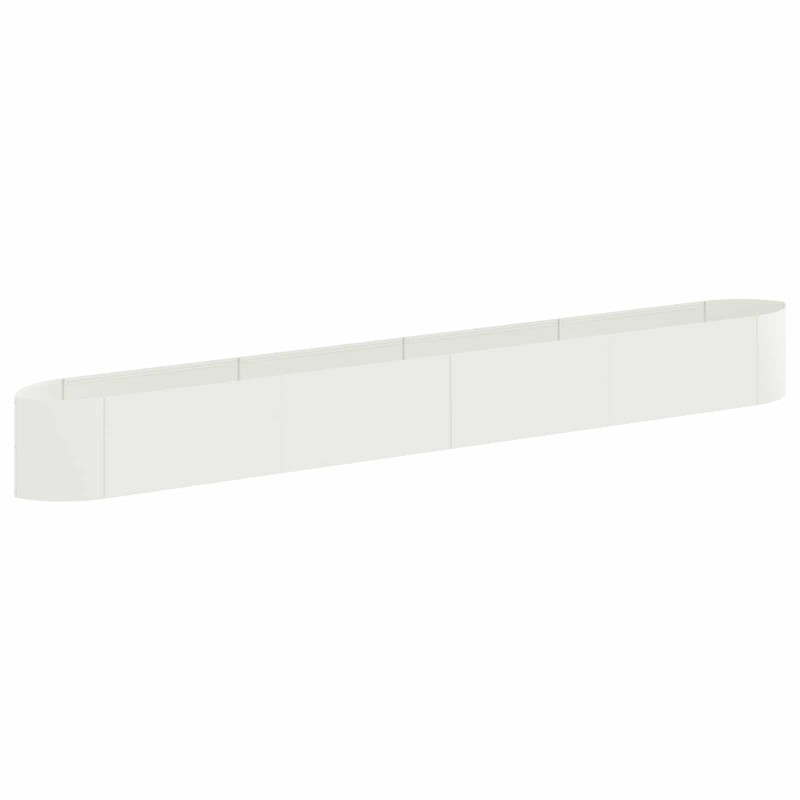 vidaXL Υψωμένο Κρεβάτι Κήπου Λευκό 380 x 40 x 40 εκ Ατσάλι