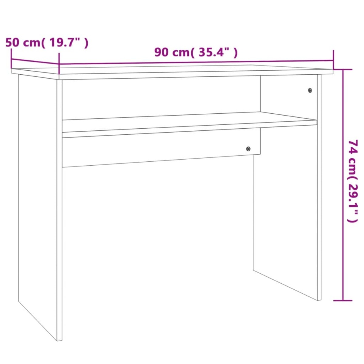 vidaXL Γραφείο Γκρι του Σκυροδέματος 90 x 50 x 74 εκ. από Μοριοσανίδα