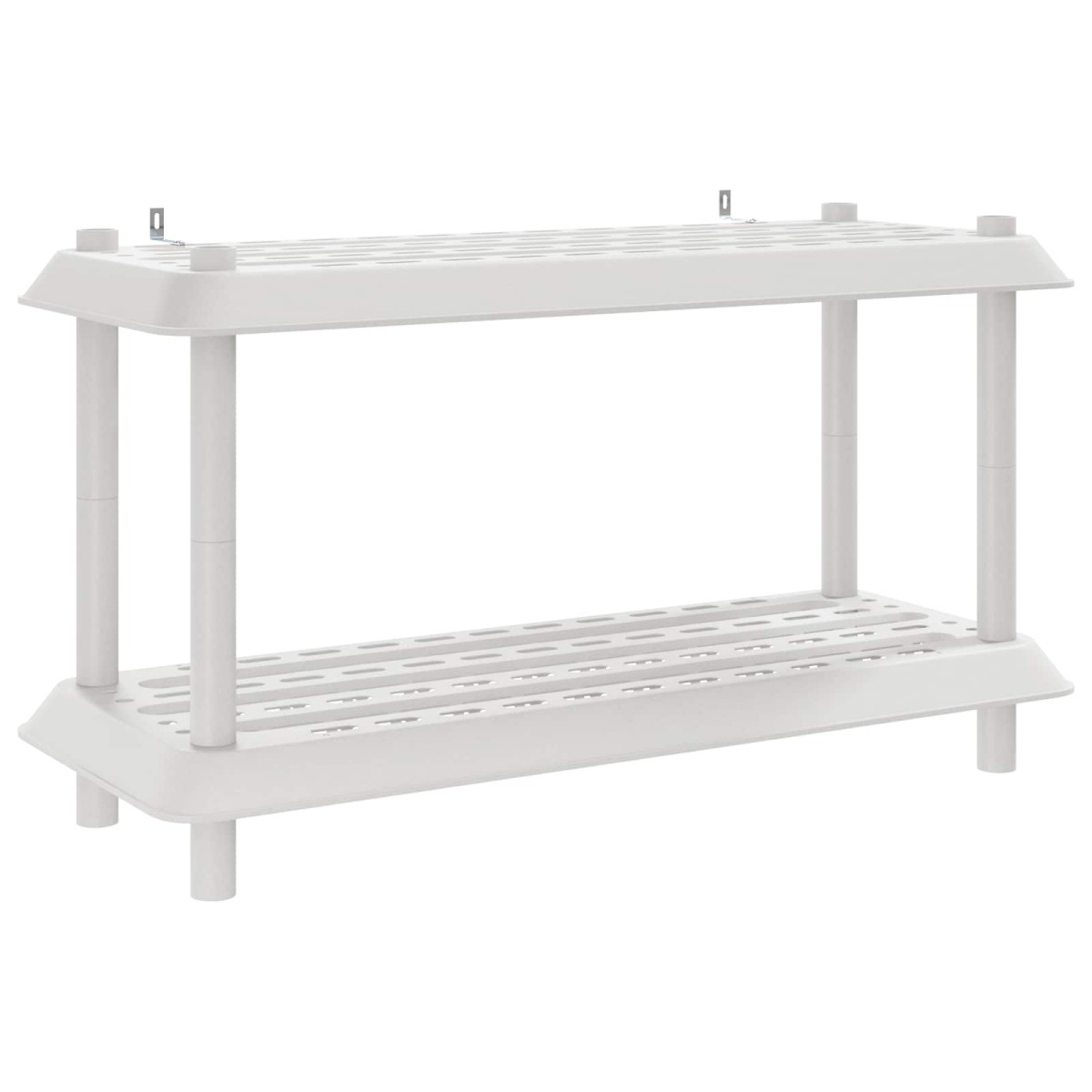 vidaXL Μονάδα Ραφιού 2 επίπεδα 100 x 40 x 55,5 εκ. PP Λευκό