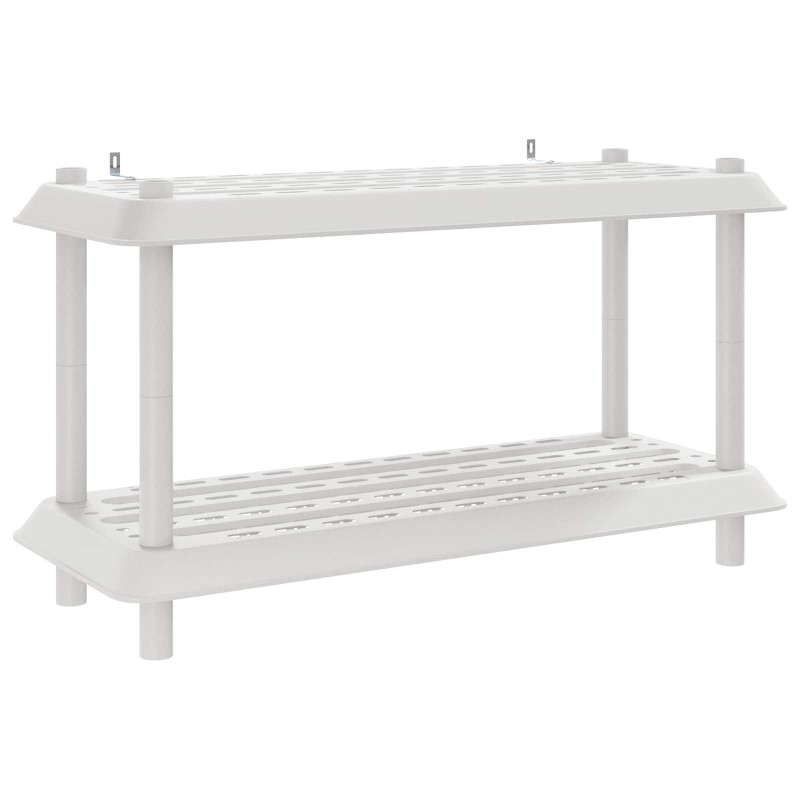 vidaXL Μονάδα Ραφιού 2 επίπεδα 100 x 40 x 55,5 εκ. PP Λευκό
