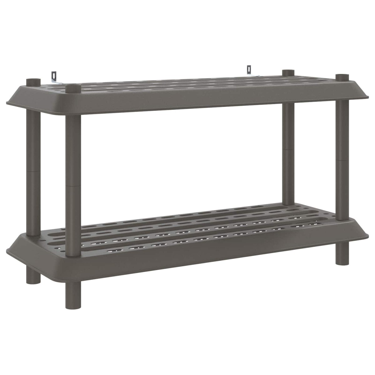 vidaXL Μονάδα Ραφιού 2 επίπεδα 100 x 40 x 55,5 εκ PP Ανοιχτό γκρι
