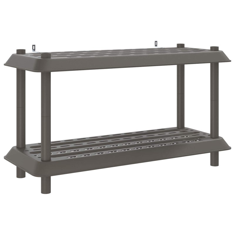vidaXL Μονάδα Ραφιού 2 επίπεδα 100 x 40 x 55,5 εκ PP Ανοιχτό γκρι