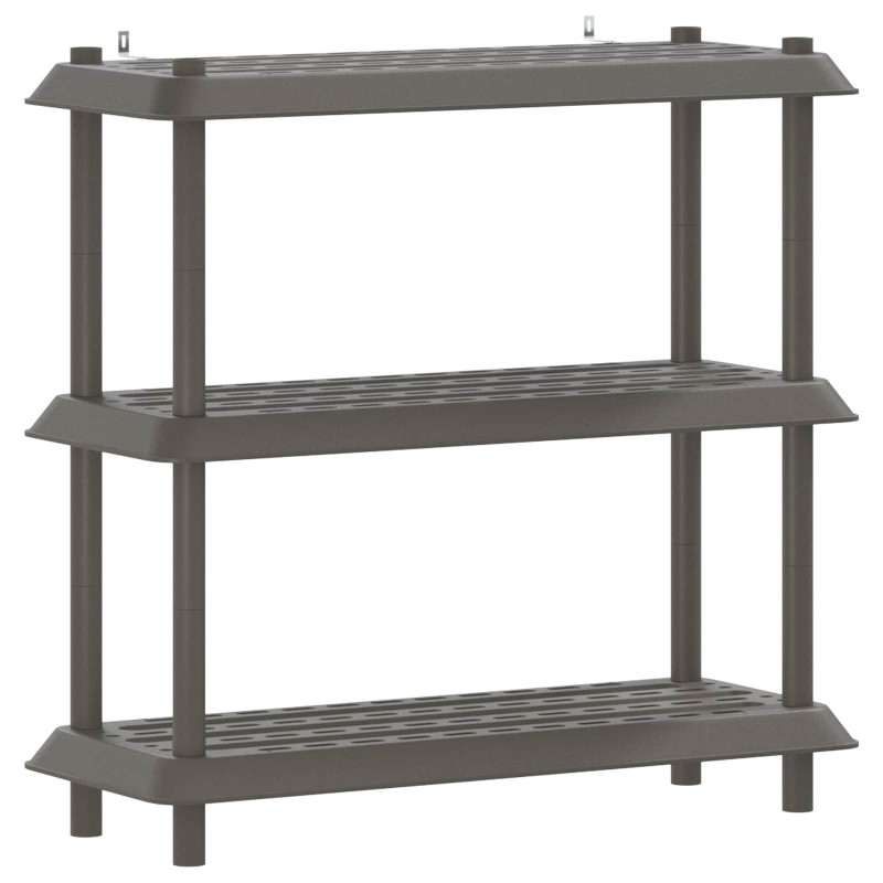 vidaXL Μονάδα Ραφιού 3 επίπεδα 100 x 40 x 96 εκ. PP Ανοιχτό γκρι