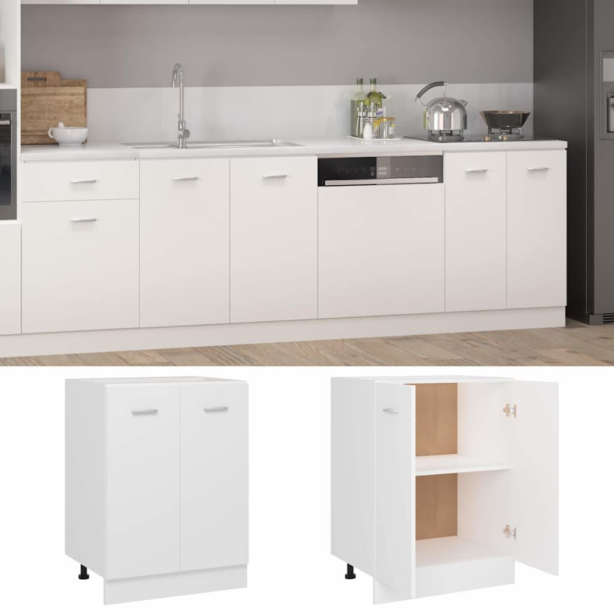 vidaXL Ντουλάπι Δαπέδου Λευκό 60x46x81,5 εκ. Μοριοσανίδα