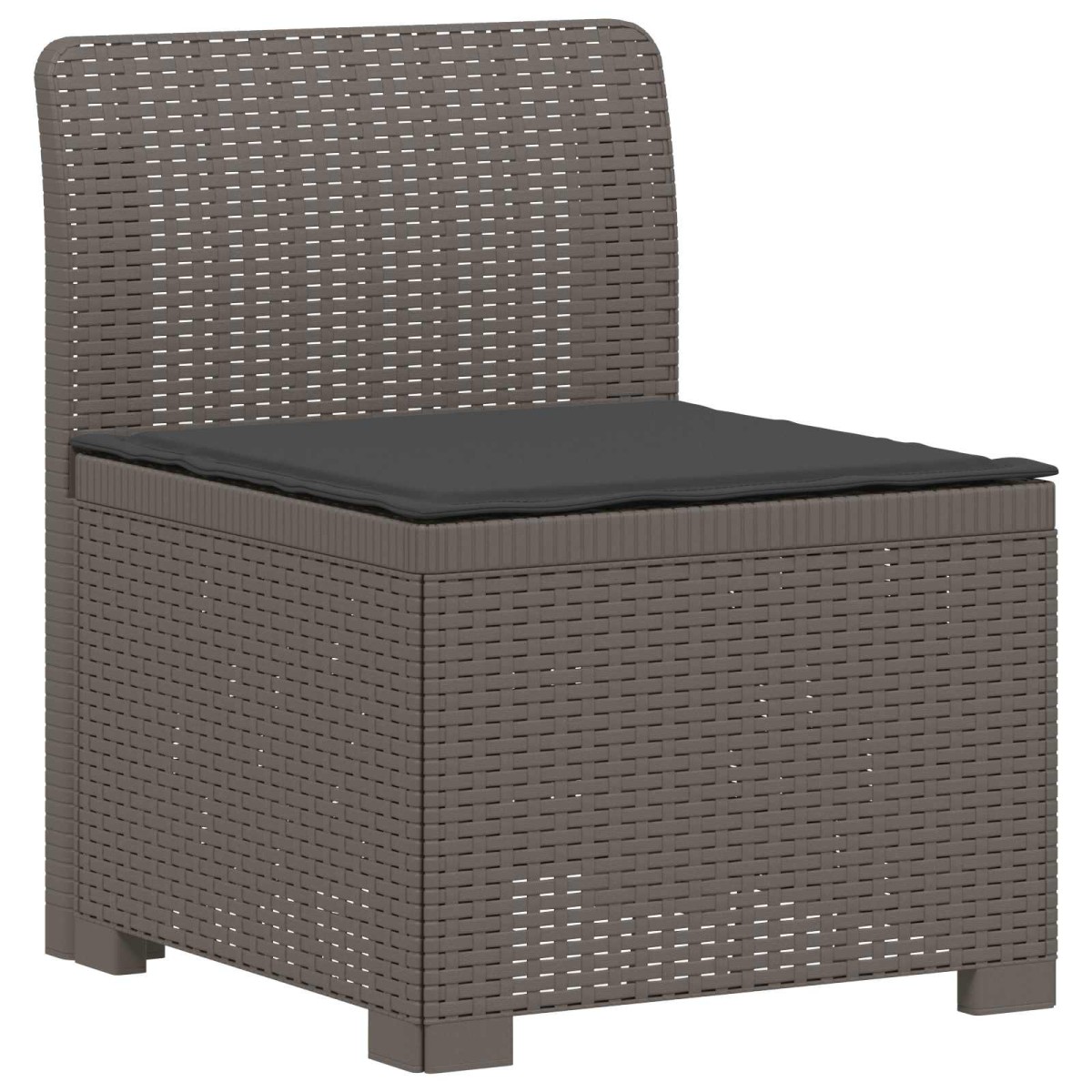vidaXL Καναπές Κήπου 3 Θέσεων με Μαξιλάρια Ρατάν PP Ανοιχτό γκρι