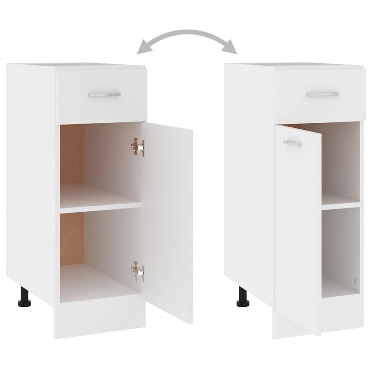 vidaXL Ντουλάπι με Συρτάρι Λευκό 30x46x81,5 εκ. Μοριοσανίδα
