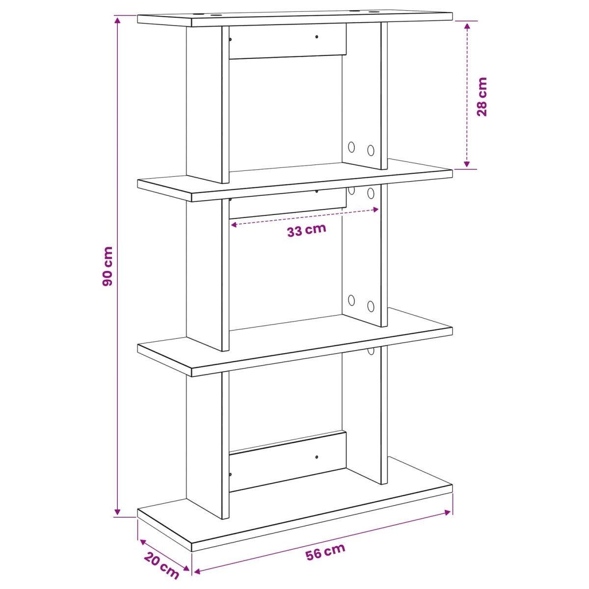 vidaXL Ράφι Τοίχου Επιτοίχιο Artisan Δρυς 56 x 20 x 90 εκ
