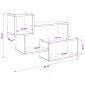 vidaXL Πλωτό ράφι Επιτοίχιο Γκρι Sonoma 87 x 20 x 55 εκ