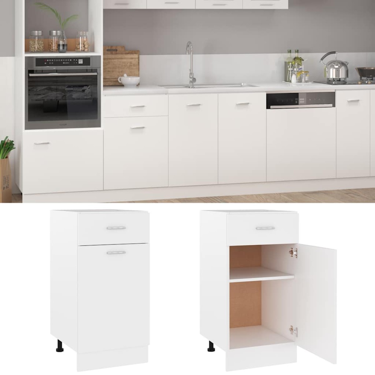 vidaXL Ντουλάπι με Συρτάρι Λευκό 40x46x81,5 εκ. Μοριοσανίδα