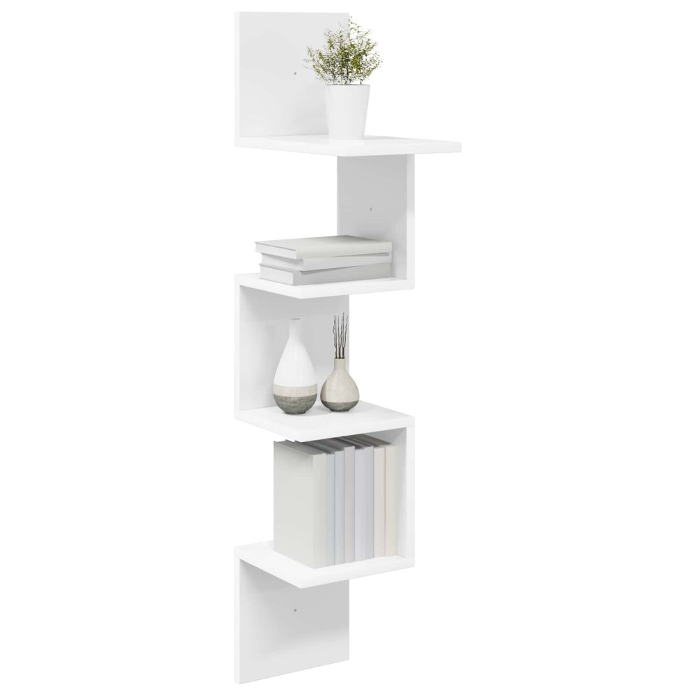 vidaXL Ράφι Τοίχου Επιτοίχιο Λευκό 32 x 21 x 107 cm Επεξεργασμένο Ξύλο