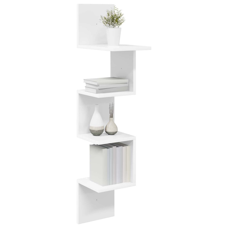 vidaXL Ράφι Τοίχου Επιτοίχιο Λευκό 32 x 21 x 107 cm Επεξεργασμένο Ξύλο