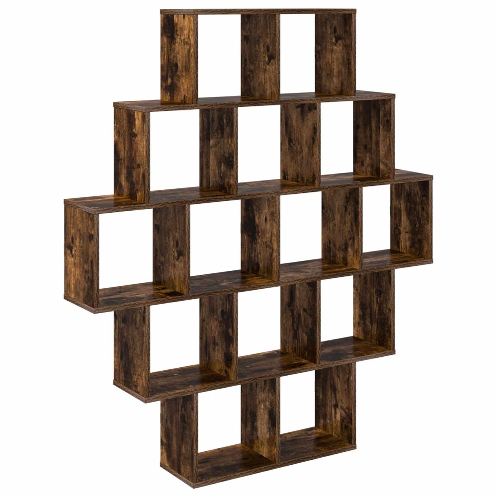 vidaXL Ράφι Τοίχου Καπνισμένο Ξύλο Δρυός 120 x 20 x 136 εκ