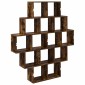 vidaXL Ράφι Τοίχου Καπνισμένο Ξύλο Δρυός 120 x 20 x 136 εκ