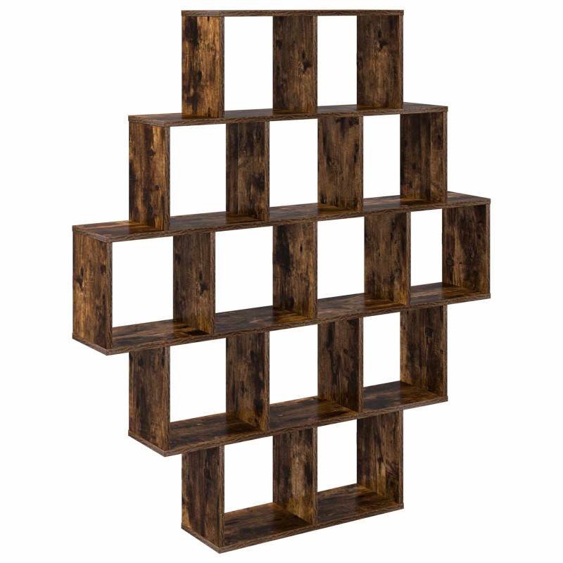 vidaXL Ράφι Τοίχου Καπνισμένο Ξύλο Δρυός 120 x 20 x 136 εκ