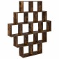 vidaXL Ράφι Τοίχου Καπνισμένο Ξύλο Δρυός 120 x 20 x 136 εκ