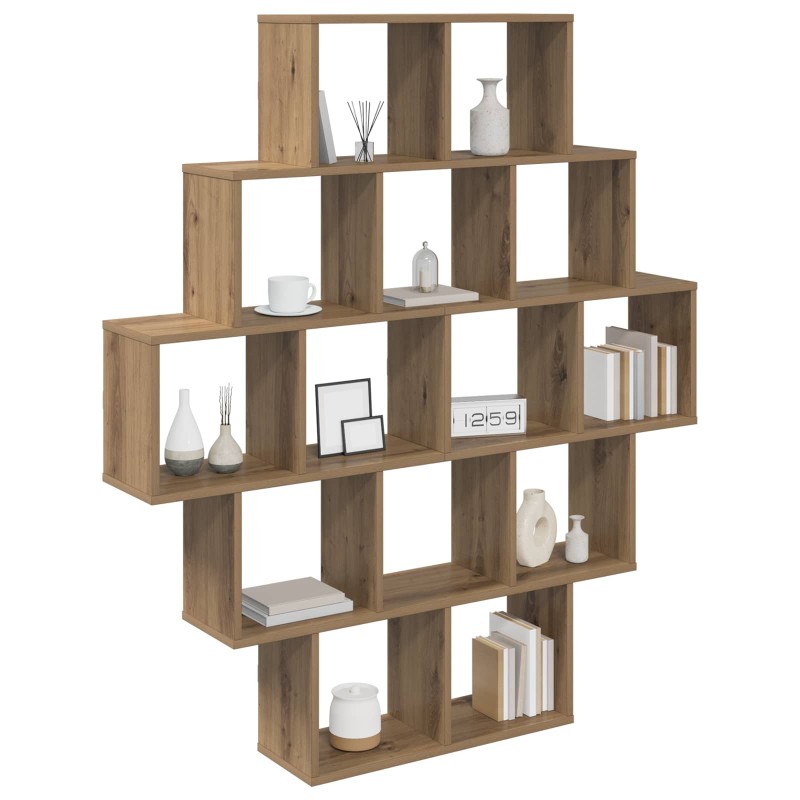 vidaXL Ράφι Τοίχου Artisan Δρυς 120 x 20 x 136 εκ Επεξεργασμένο Ξύλο