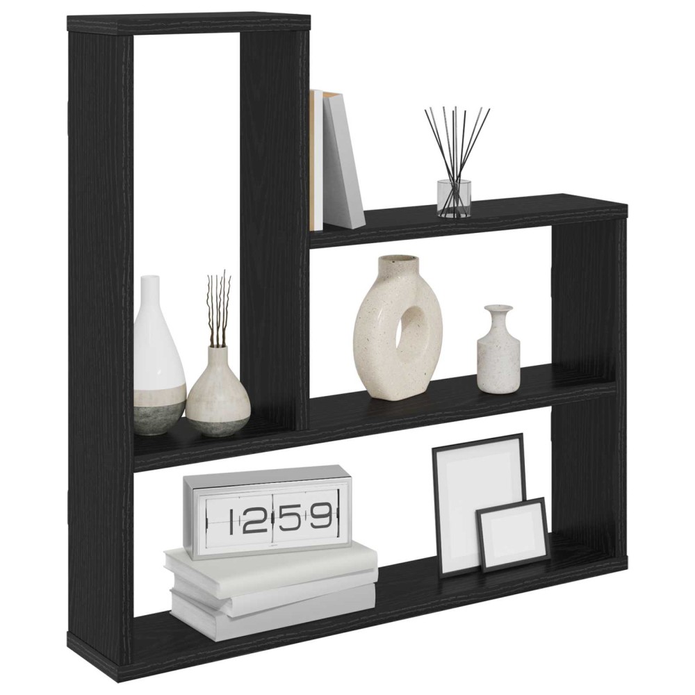 vidaXL Ράφι Τοίχου Μαύρη Δρυς 60 x 11 x 60 εκ. Επεξεργασμένο Ξύλο