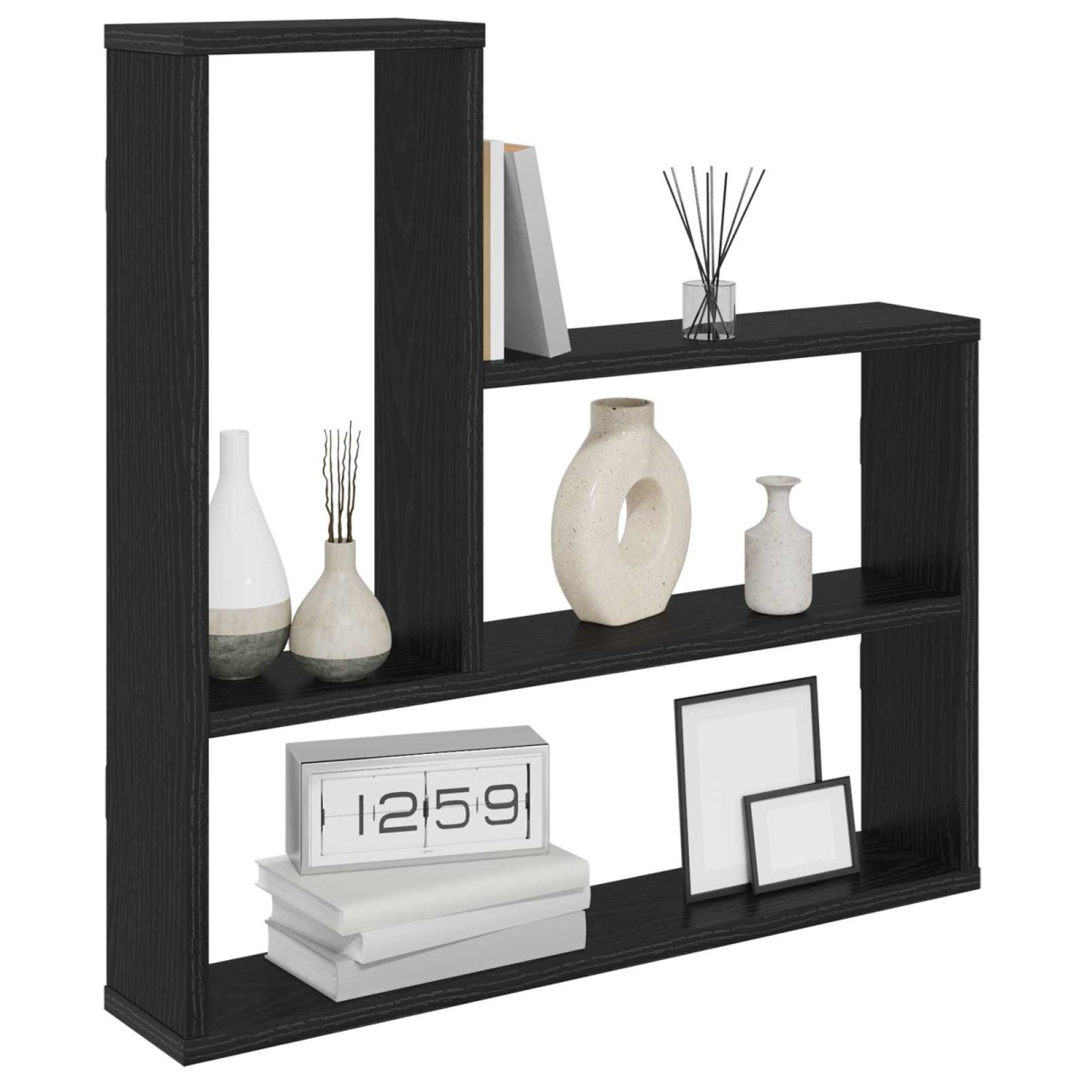 vidaXL Ράφι Τοίχου Μαύρη Δρυς 60 x 11 x 60 εκ. Επεξεργασμένο Ξύλο