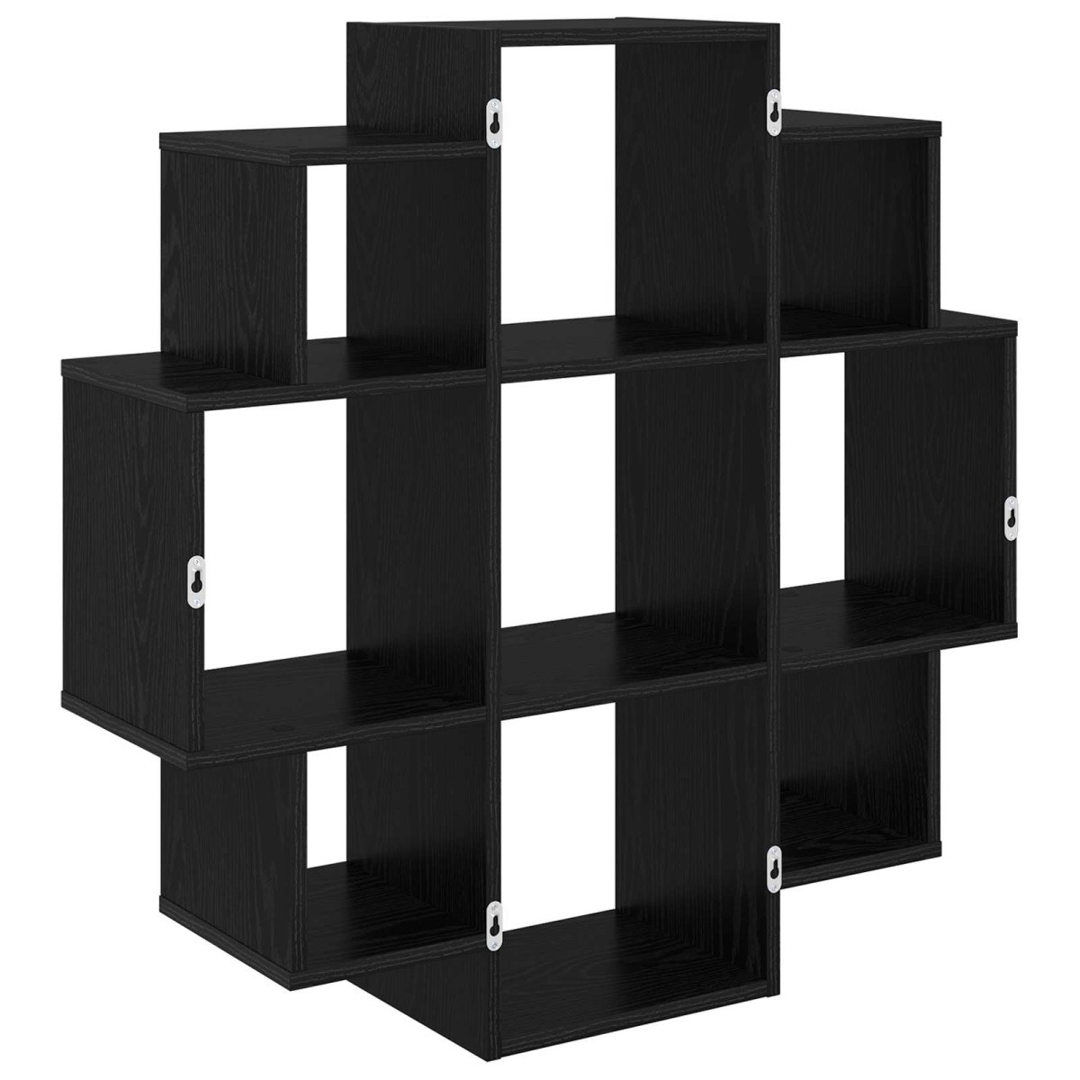 vidaXL Ράφι Τοίχου Μαύρη Δρυς 90 x 25 x 90 εκ. Επεξεργασμένο Ξύλο