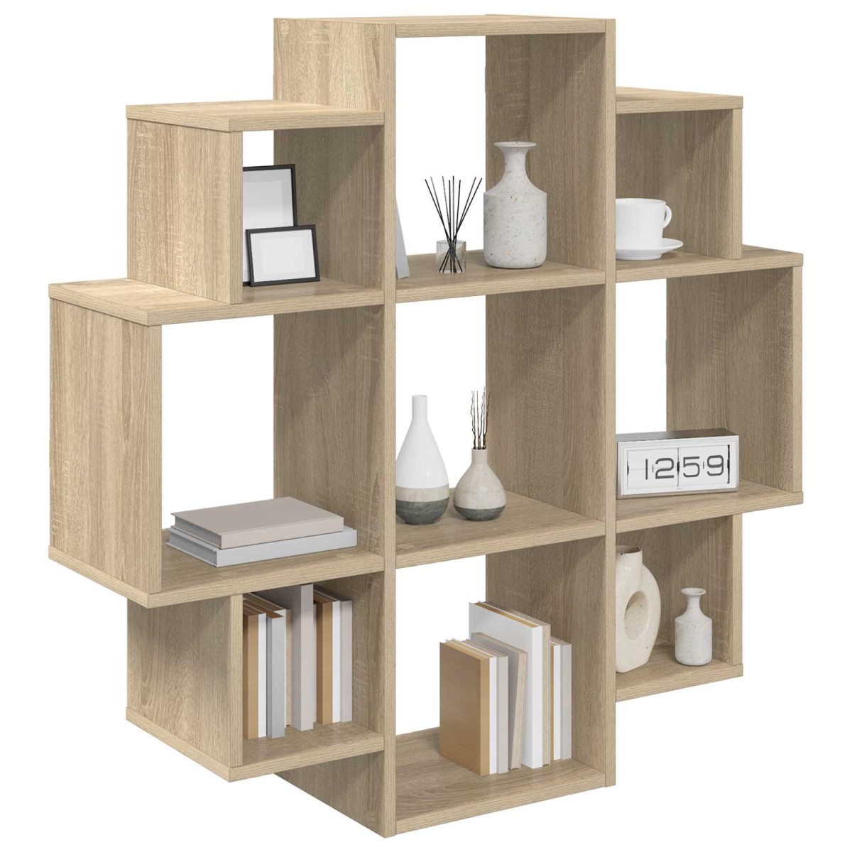 vidaXL Ράφι Τοίχου Sonoma Δρυς 90 x 25 x 90 εκ. Επεξεργασμένο Ξύλο