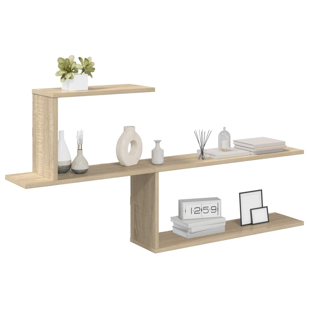 vidaXL Ράφι Τοίχου Sonoma Δρυς 122 x 18 x 60 εκ. Επεξεργασμένο Ξύλο