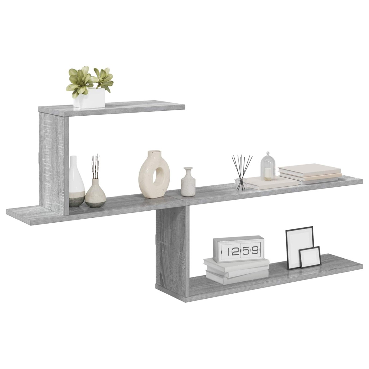 vidaXL Ράφι Τοίχου Γκρι Sonoma 122 x 18 x 60 εκ. Επεξεργασμένο Ξύλο