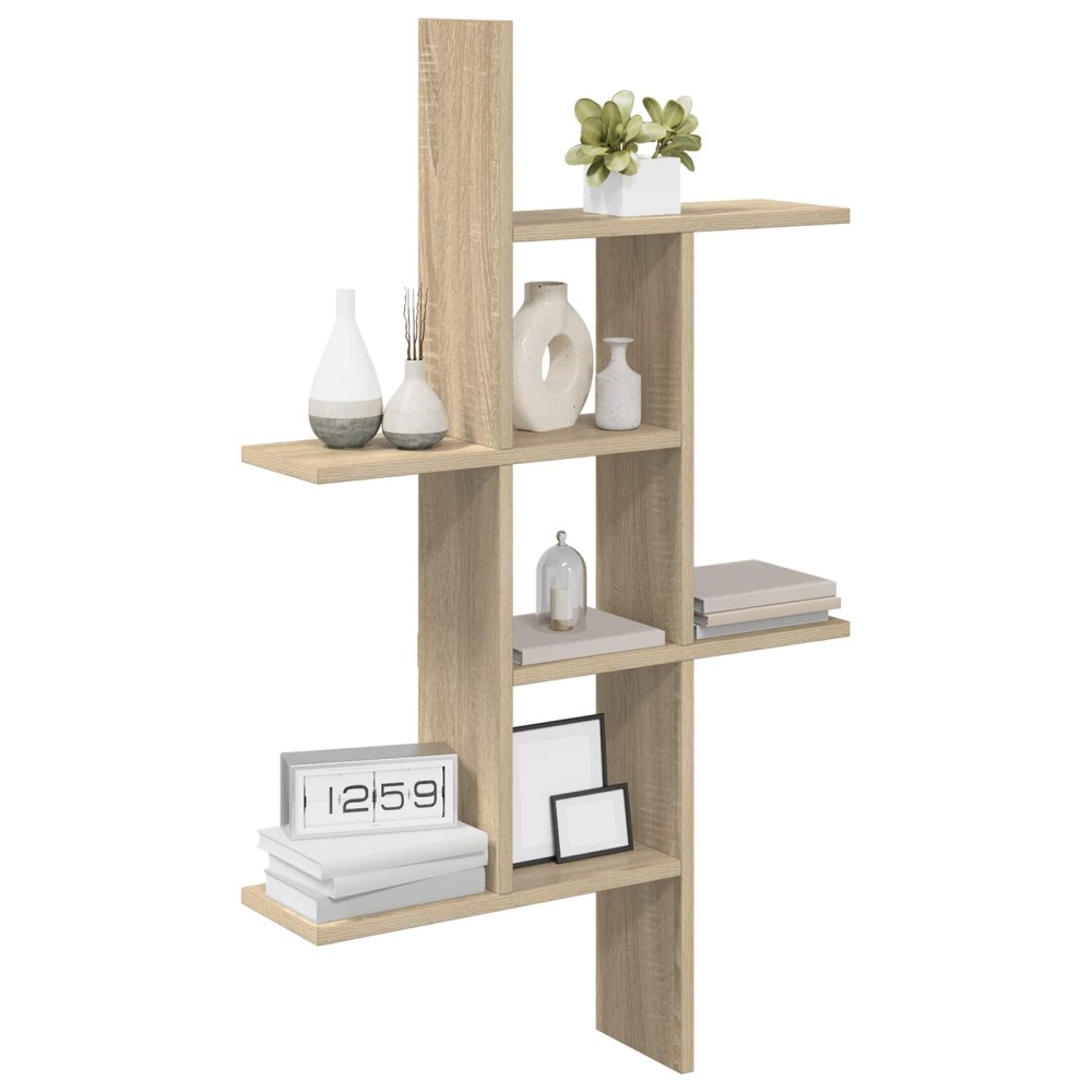 vidaXL Ράφι Τοίχου Sonoma Δρυς 61 x 15 x 102 εκ Επεξεργασμένο Ξύλο