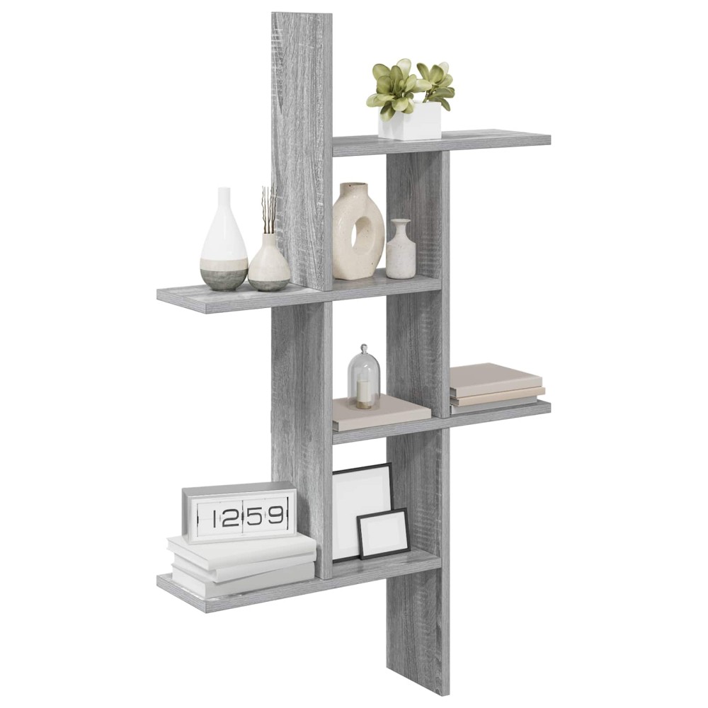 vidaXL Ράφι Τοίχου Γκρι Sonoma 61 x 15 x 102 εκ Επεξεργασμένο Ξύλο