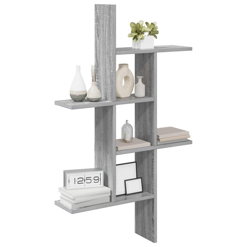 vidaXL Ράφι Τοίχου Γκρι Sonoma 61 x 15 x 102 εκ Επεξεργασμένο Ξύλο
