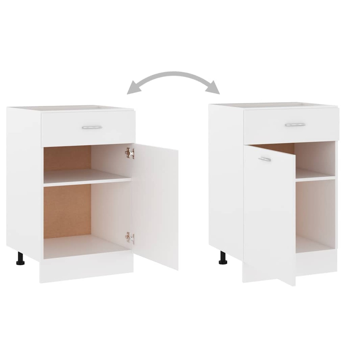 vidaXL Ντουλάπι με Συρτάρι Λευκό 50x46x81,5 εκ. Μοριοσανίδα