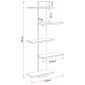 vidaXL Ράφι Τοίχου Καπνισμένο Ξύλο Δρυός 48,5 x 15 x 101 εκ