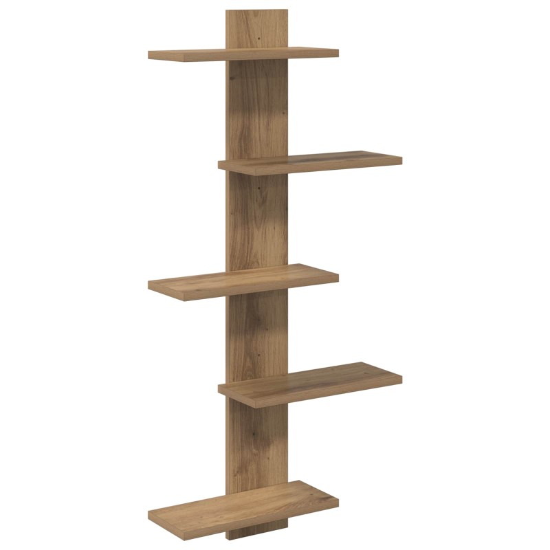 vidaXL Ράφι Τοίχου Artisan Δρυς 48,5 x 15 x 101 εκ Επεξεργασμένο Ξύλο