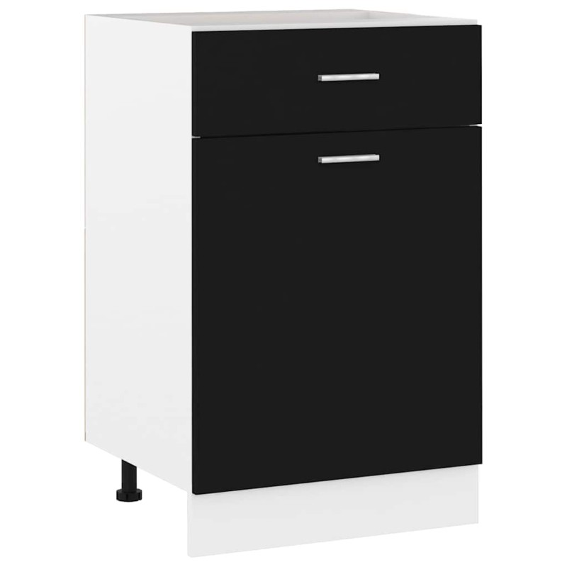 vidaXL Ντουλάπι με Συρτάρια "Lyon" Μαύρο 50x46x81,5 εκ. από Τεχνητό Ξύλο
