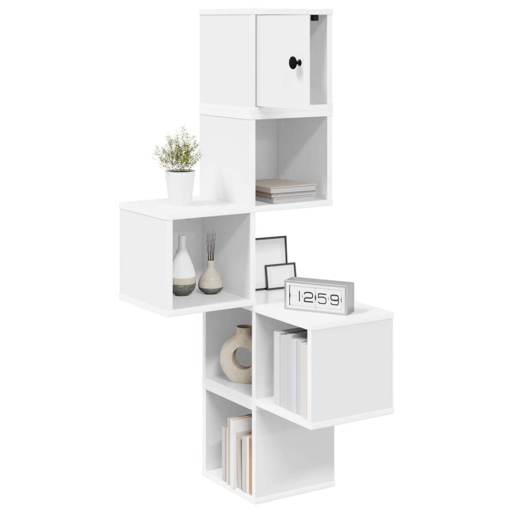vidaXL Ράφι Γωνίας Τοίχου Λευκό 48 x 48 x 120 εκ. Επεξεργασμένο Ξύλο