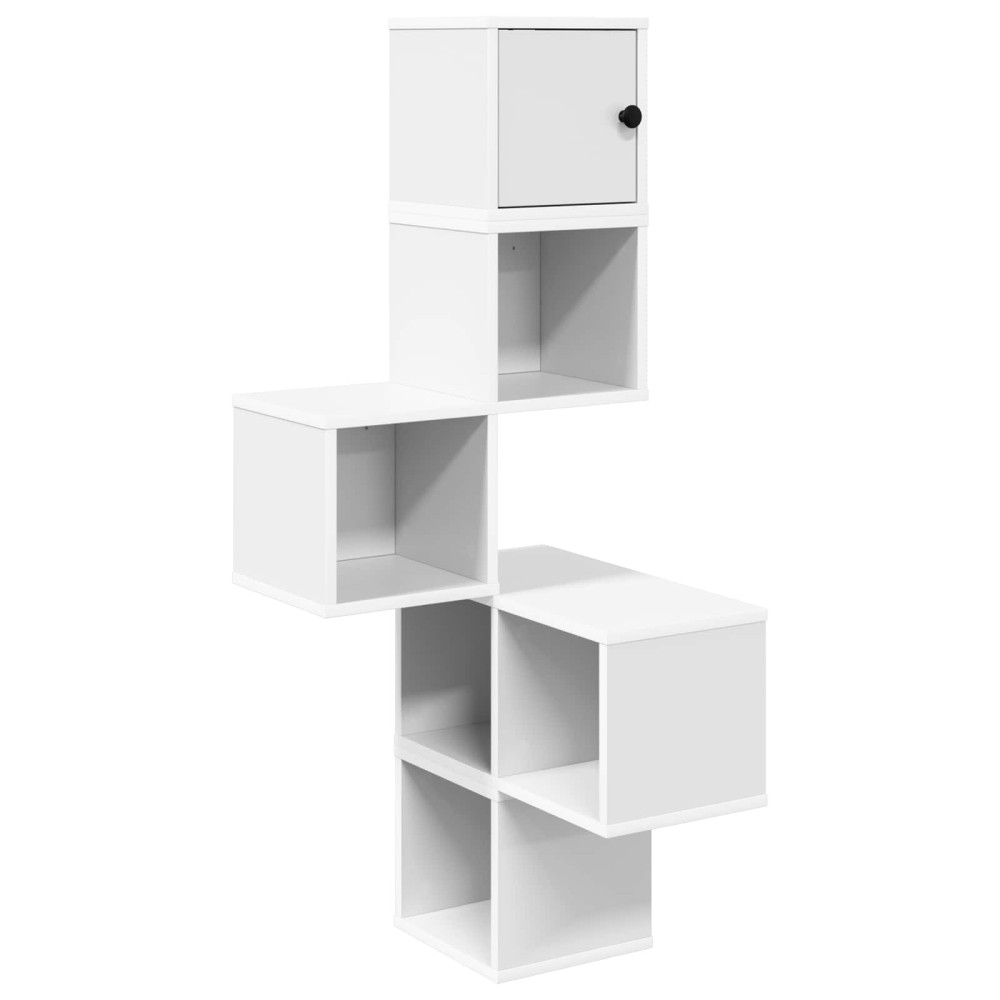vidaXL Ράφι Γωνίας Τοίχου Λευκό 48 x 48 x 120 εκ. Επεξεργασμένο Ξύλο