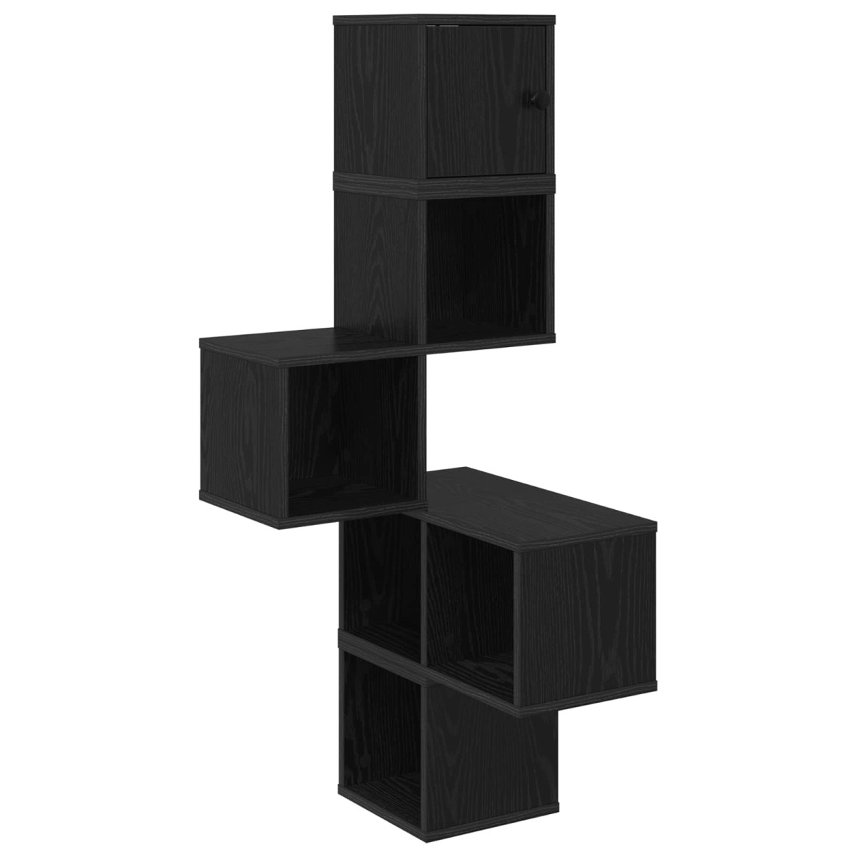 vidaXL Ράφι Γωνίας Τοίχου Μαύρη Δρυς 48 x 48 x 120 εκ.