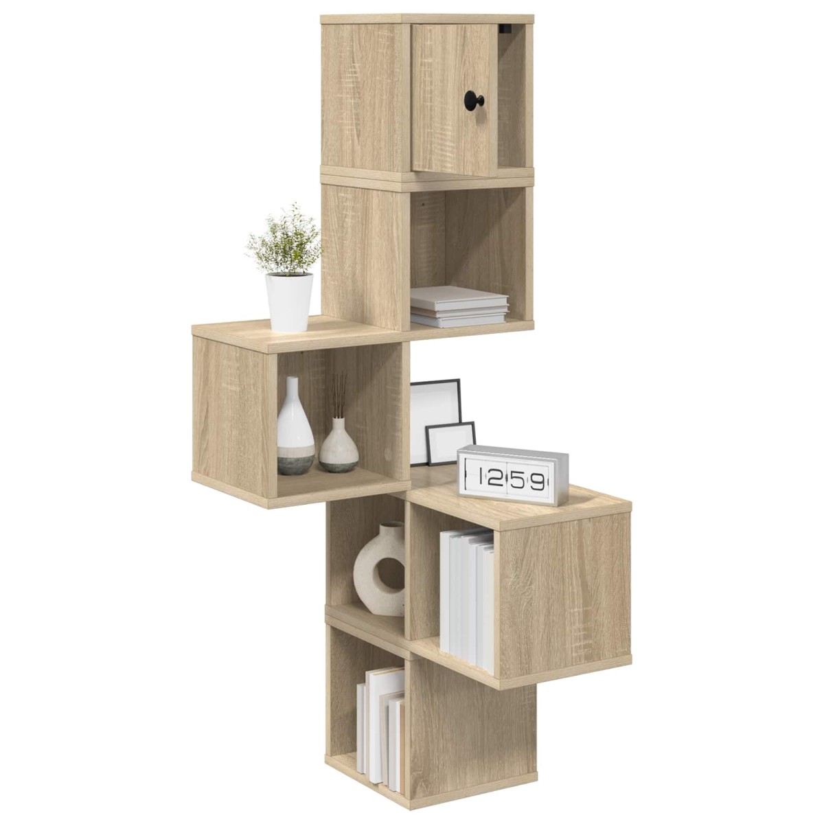 vidaXL Ράφι Γωνίας Τοίχου Sonoma Δρυς 48 x 48 x 120 εκ.
