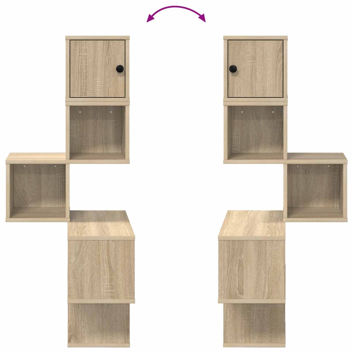 vidaXL Ράφι Γωνίας Τοίχου Sonoma Δρυς 48 x 48 x 120 εκ.
