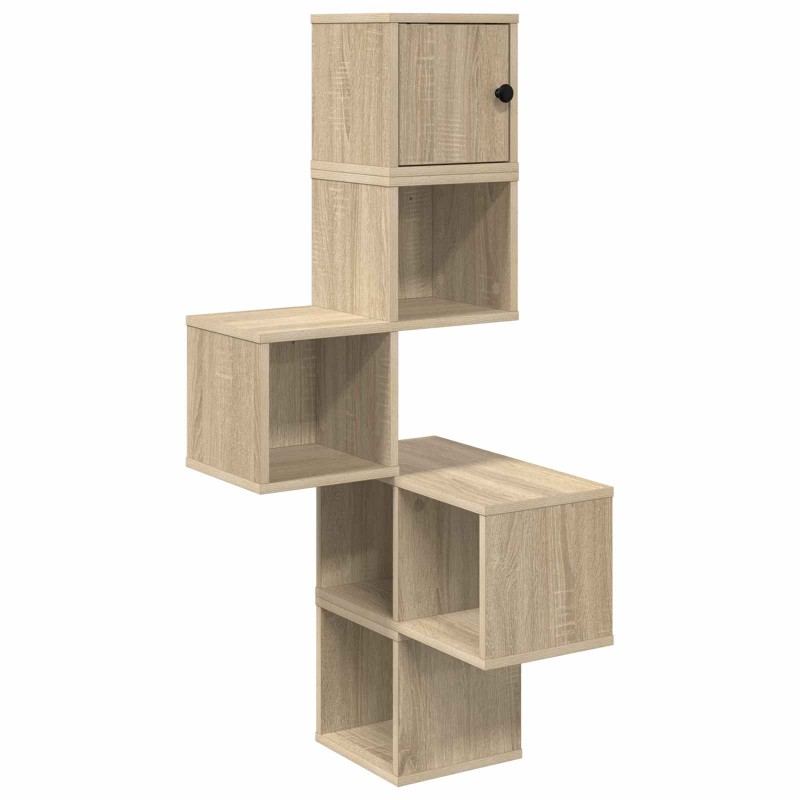 vidaXL Ράφι Γωνίας Τοίχου Sonoma Δρυς 48 x 48 x 120 εκ.