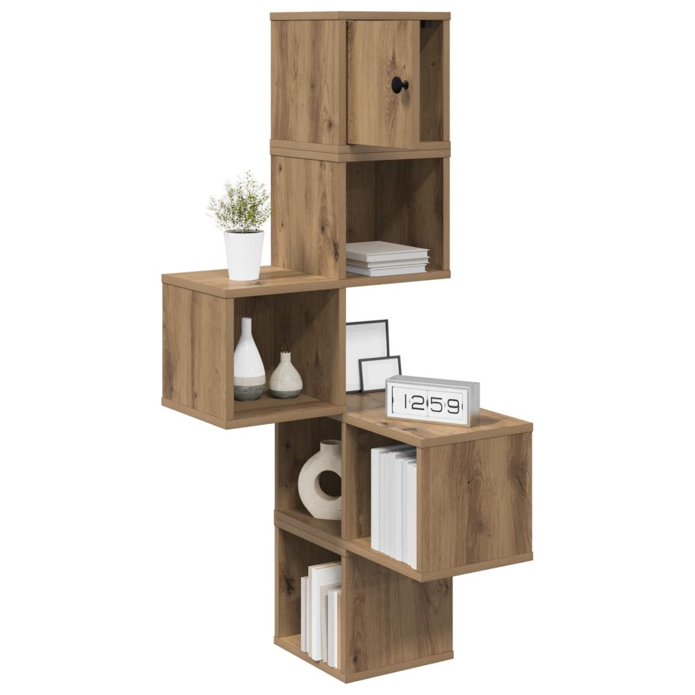 vidaXL Ράφι Γωνίας Τοίχου Artisan Δρυς 48 x 48 x 120 εκ.