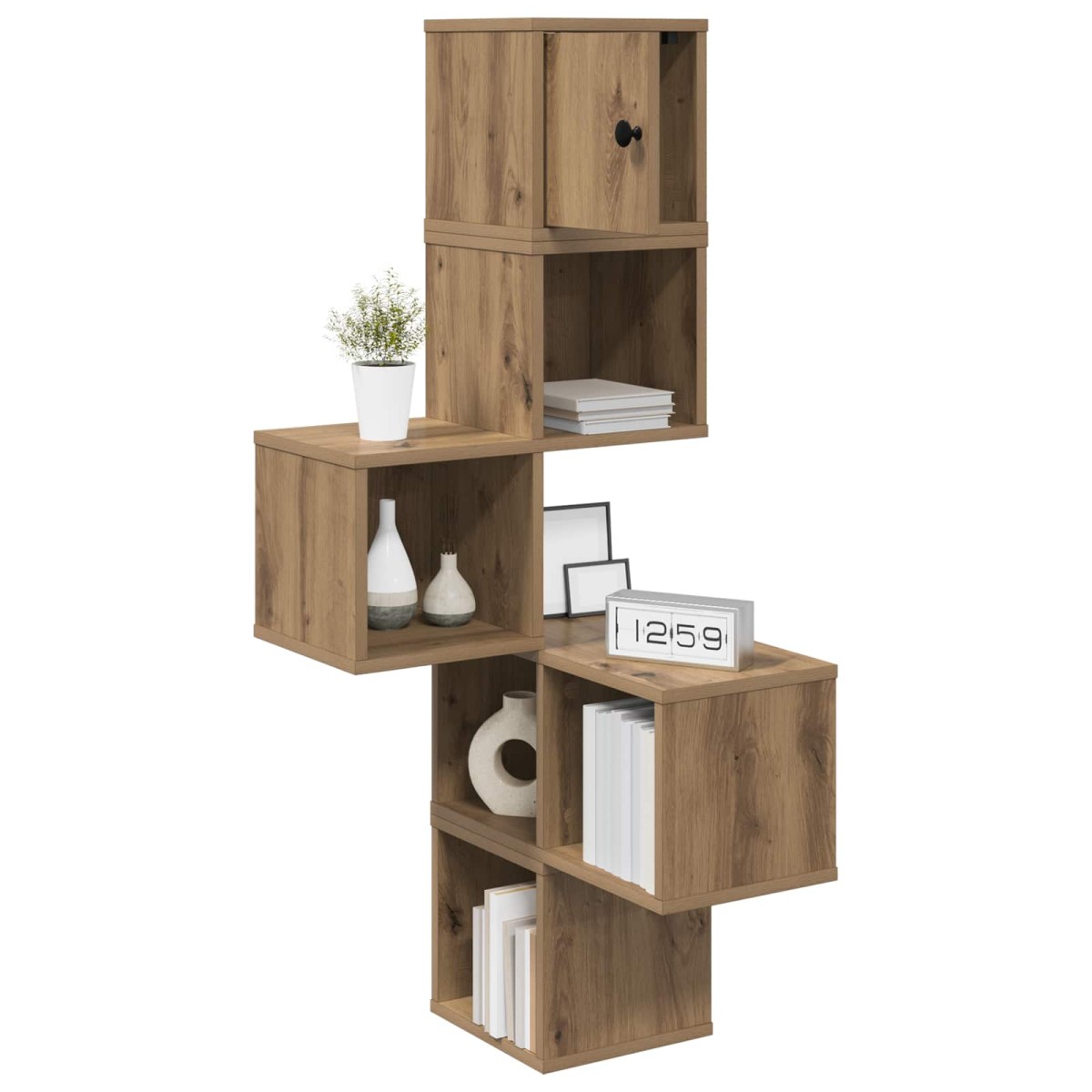 vidaXL Ράφι Γωνίας Τοίχου Artisan Δρυς 48 x 48 x 120 εκ.