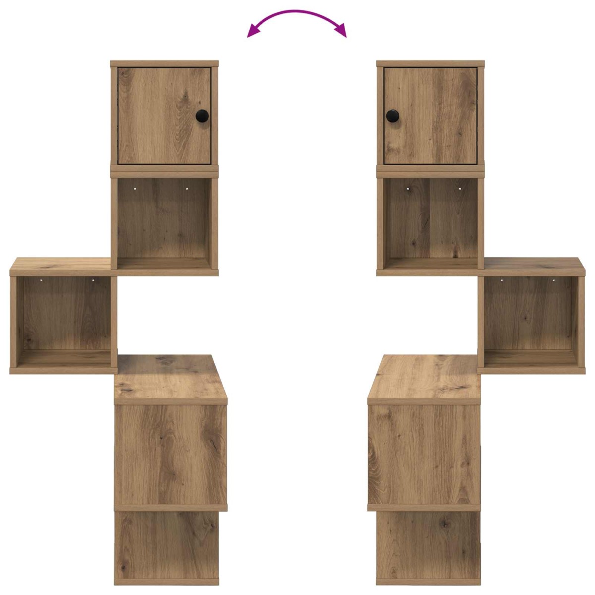 vidaXL Ράφι Γωνίας Τοίχου Artisan Δρυς 48 x 48 x 120 εκ.