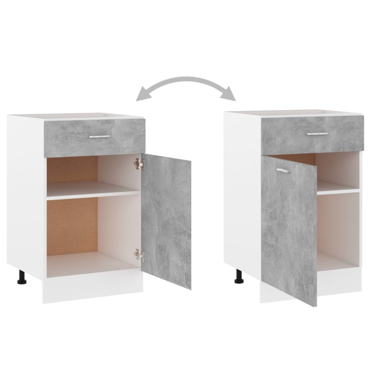 vidaXL Ντουλάπι με Συρτάρι Γκρι Σκυροδέματος 50x46x81,5 εκ Μοριοσανίδα