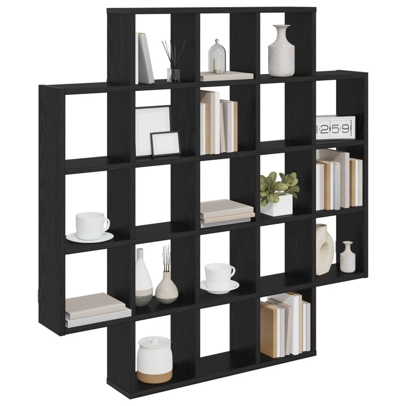 vidaXL Ράφι Τοίχου Μαύρη Δρυς 100 x 13 x 100 εκ Επεξεργασμένο Ξύλο