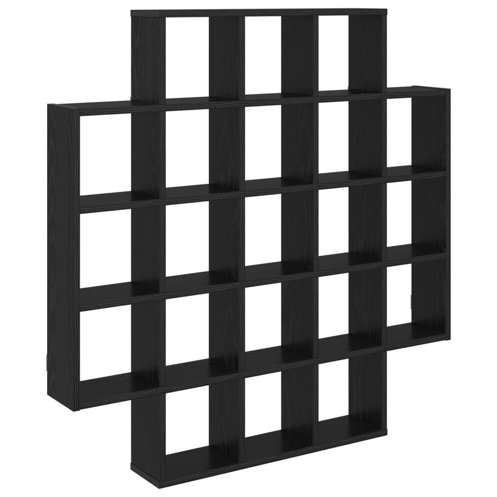 vidaXL Ράφι Τοίχου Μαύρη Δρυς 100 x 13 x 100 εκ Επεξεργασμένο Ξύλο