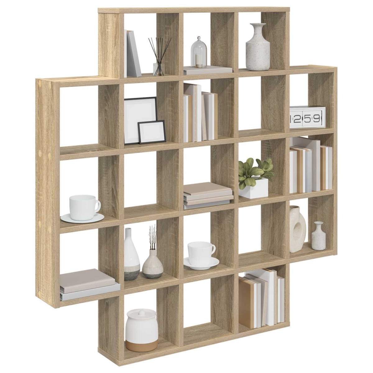 vidaXL Ράφι Τοίχου Sonoma Δρυς 100 x 13 x 100 εκ Επεξεργασμένο Ξύλο