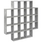vidaXL Ράφι Τοίχου Γκρι Σκυροδέματος 100 x 13 x 100 εκ