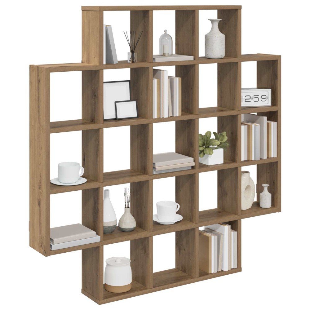 vidaXL Ράφι Τοίχου Artisan Δρυς 100 x 13 x 100 εκ Επεξεργασμένο Ξύλο